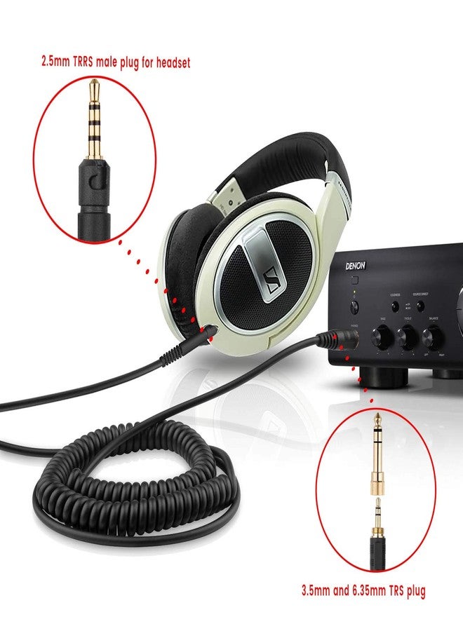 weishan HD598 Cable Coiled Aux Cord Replacement for Sennheiser HD598 Cs HD599 HD569 HD579 HD558 HD518 Headphone Audio Cable with 6.35mm Adapter 4 to 12ft Long - Image 2